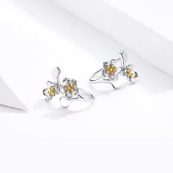 Kolczyki sztyfty Typu Pandora Dwutonową Sakura - SCE778