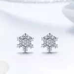 Kolczyki sztyfty Typu Pandora Eleganckie płatki śniegu - BSE009