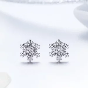 Kolczyki sztyfty Typu Pandora Eleganckie płatki śniegu - BSE009