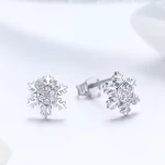 Kolczyki sztyfty Typu Pandora Eleganckie płatki śniegu - BSE009