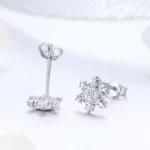 Kolczyki sztyfty Typu Pandora Eleganckie płatki śniegu - BSE009