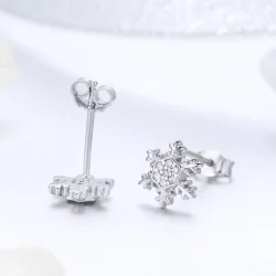 Kolczyki sztyfty Typu Pandora Eleganckie płatki śniegu - BSE009