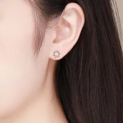 Kolczyki sztyfty Typu Pandora Eleganckie płatki śniegu - BSE009