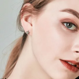 Kolczyki sztyfty Typu Pandora Eleganckie płatki śniegu - BSE009
