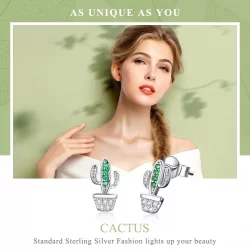 Kolczyki sztyfty Typu Pandora Kaktus - SCE522