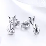 Kolczyki sztyfty Typu Pandora Lis origami - SCE526