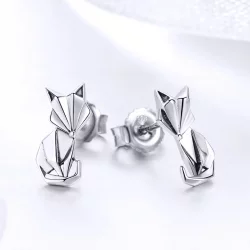Kolczyki sztyfty Typu Pandora Lis origami - SCE526