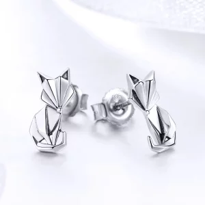 Kolczyki sztyfty Typu Pandora Lis origami - SCE526
