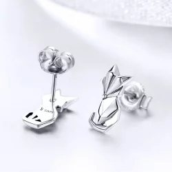 Kolczyki sztyfty Typu Pandora Lis origami - SCE526