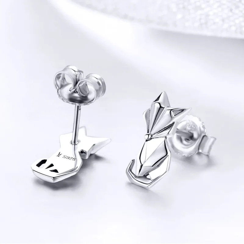 (zdjęcie do) Kolczyki sztyfty Typu Pandora Lis origami - SCE526 - Wyświetl 4
