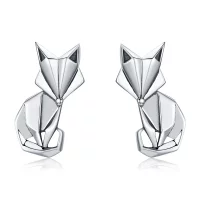 Kolczyki sztyfty Typu Pandora Lis origami - SCE526