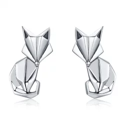 Kolczyki sztyfty Typu Pandora Lis origami - SCE526