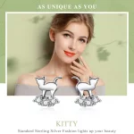 Kolczyki sztyfty Typu Pandora Miau Gwiazda - SCE537