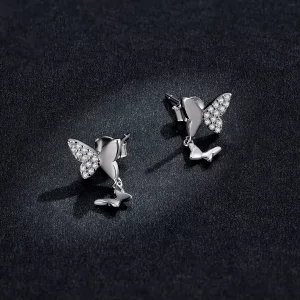 Kolczyki sztyfty Typu Pandora Motyl Miłość - SCE1017