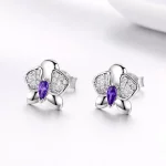 Kolczyki sztyfty Typu Pandora Motyl Orchidea - BSE036