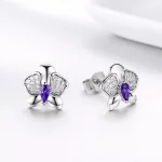 Kolczyki sztyfty Typu Pandora Motyl Orchidea - BSE036