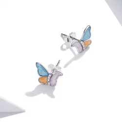 Kolczyki sztyfty Typu Pandora Motyl w trzech kolorach - SCE1156