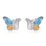 Kolczyki sztyfty Typu Pandora Motyl w trzech kolorach - SCE1156