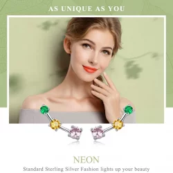 Kolczyki sztyfty Typu Pandora Neon - SCE495