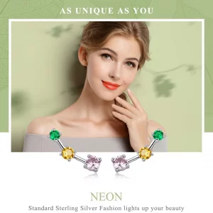 Kolczyki sztyfty Typu Pandora Neon - SCE495