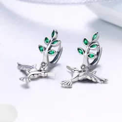 Kolczyki sztyfty Typu Pandora Pozdrowienia od kolibrów - SCE464