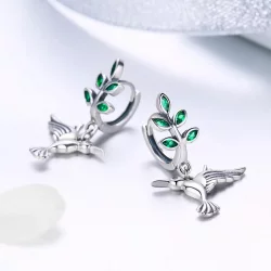 Kolczyki sztyfty Typu Pandora Pozdrowienia od kolibrów - SCE464