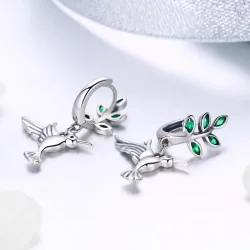 Kolczyki sztyfty Typu Pandora Pozdrowienia od kolibrów - SCE464