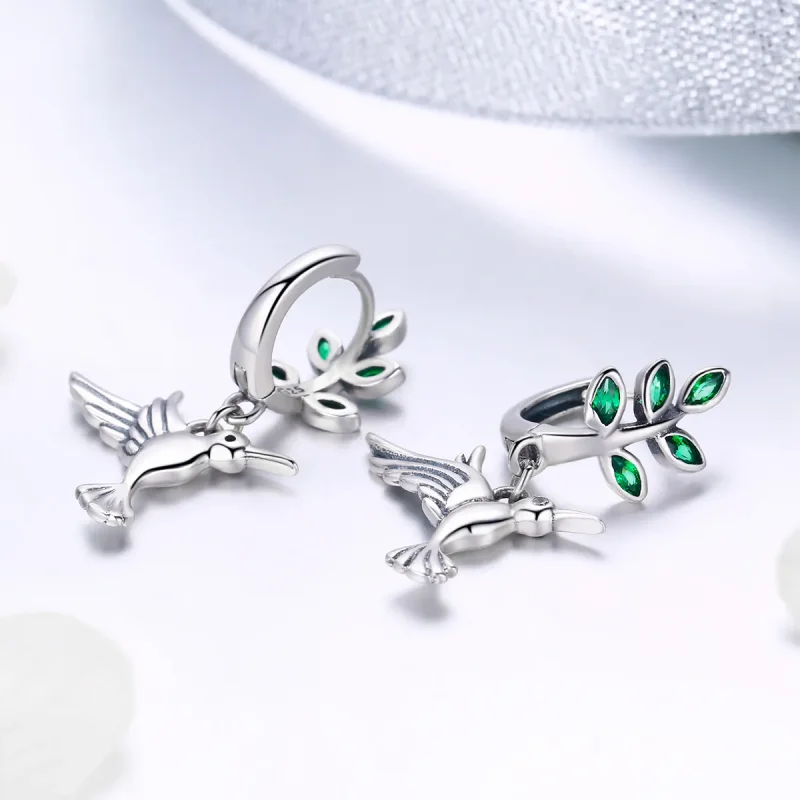 (zdjęcie do) Kolczyki sztyfty Typu Pandora Pozdrowienia od kolibrów - SCE464 - Wyświetl 4