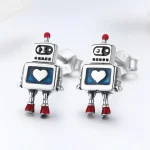Kolczyki sztyfty Typu Pandora Robot - SCE477