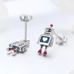 Kolczyki sztyfty Typu Pandora Robot - SCE477