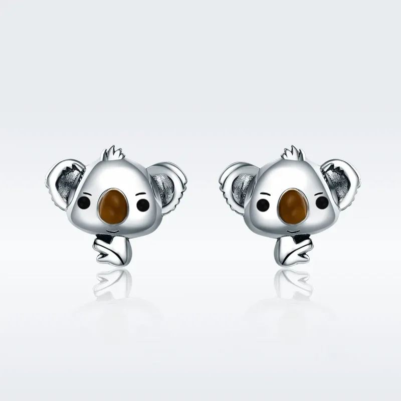 (zdjęcie do) Kolczyki sztyfty Typu Pandora Słodka koala - SCE381 - Wyświetl 3