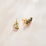 Kolczyki sztyfty Typu Pandora Solidny - SCE1051-BK