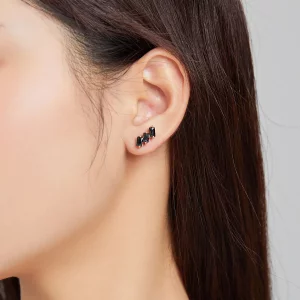 Kolczyki sztyfty Typu Pandora Solidny - SCE1051-BK