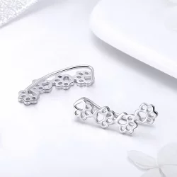 Kolczyki sztyfty Typu Pandora Szlak łapy kota - SCE430