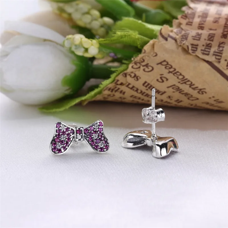 (zdjęcie do) Srebrne kolczyki Minnie's Sparkling Bow | PANDORA - Wyświetl 2