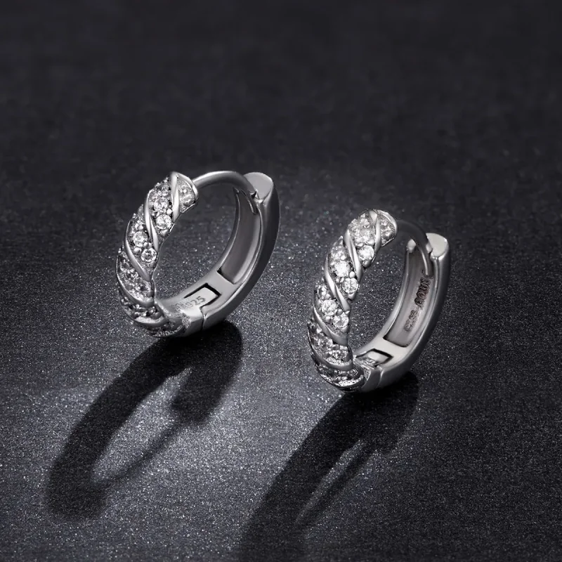 (zdjęcie do) Kolczyki koła Typu Pandora Elegancka Kobieta - BSE512 - Wyświetl 5