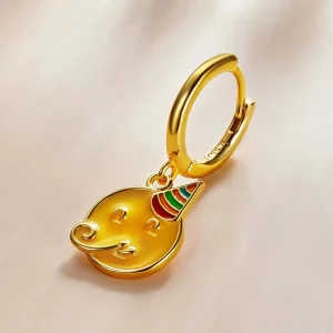 Kolczyki koła Typu Pandora Emoji - Świętuj - SCE1204-A