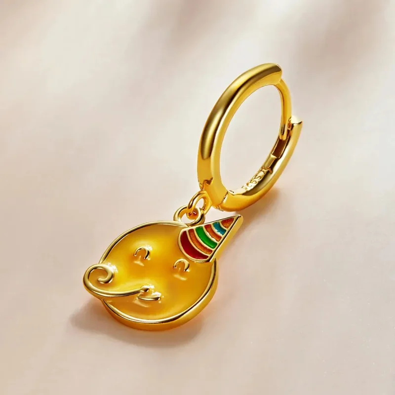 (zdjęcie do) Kolczyki koła Typu Pandora Emoji - Świętuj - SCE1204-A - Wyświetl 2