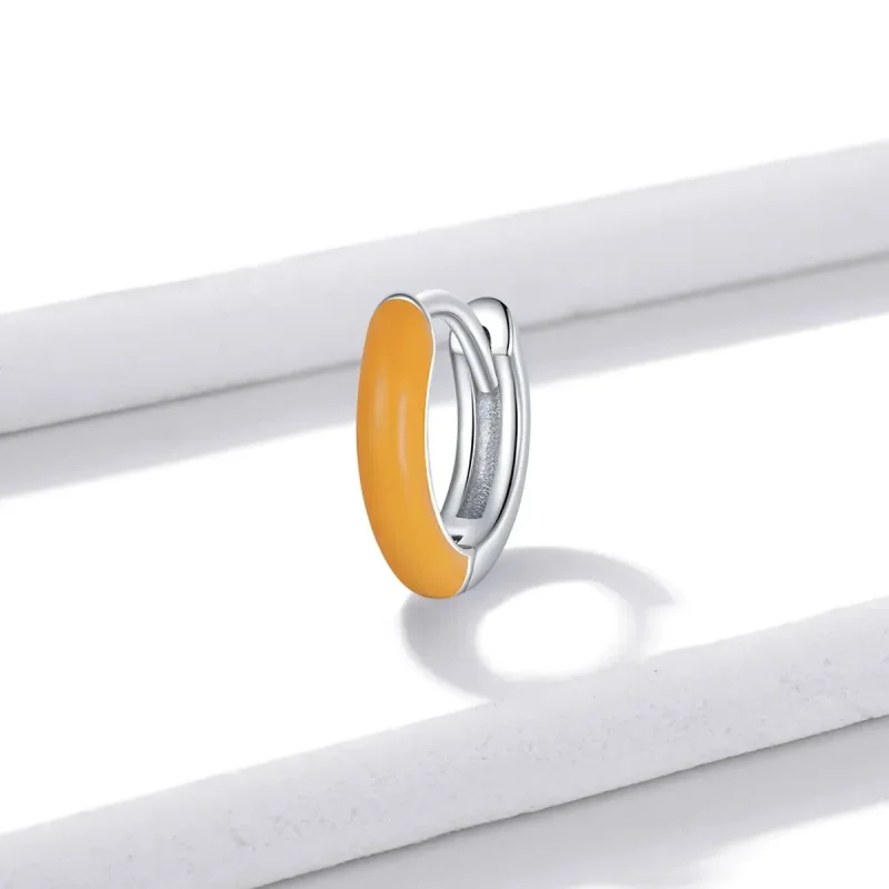 (zdjęcie do) Kolczyki koła Typu Pandora Mała pomarańcza - BSE488-OR - Wyświetl 2