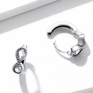 Kolczyki koła Typu Pandora Minimalistyczny symbol nieskończoności - BSE538