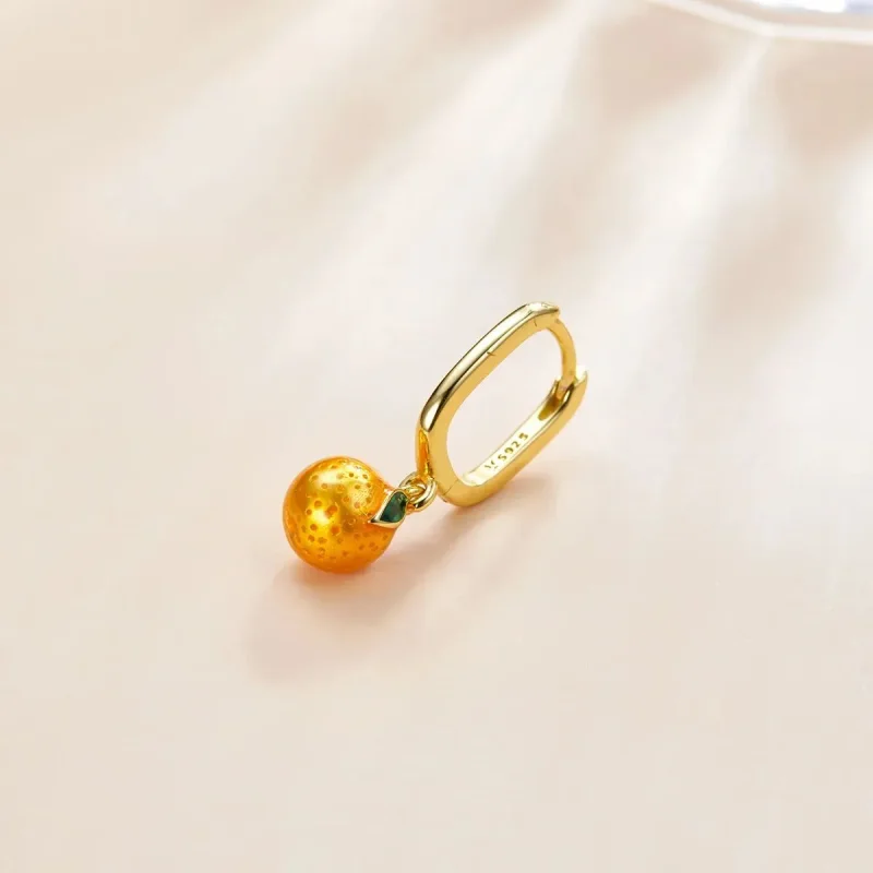 (zdjęcie do) Kolczyki koła Typu Pandora Pomarańczowa zabawa - SCE1078 - Wyświetl 2