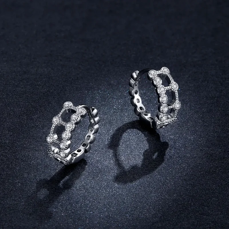 (zdjęcie do) Kolczyki koła Typu Pandora Prosta dwuwarstwowa - BSE458 - Wyświetl 5