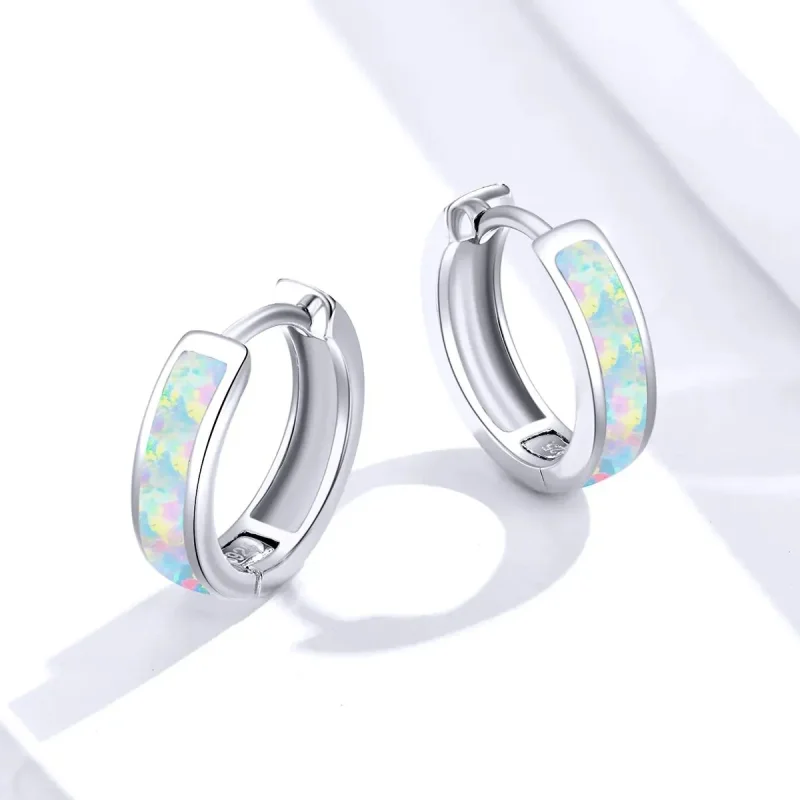 (zdjęcie do) Kolczyki koła Typu Pandora prosty opal - SCE861 - Wyświetl 3