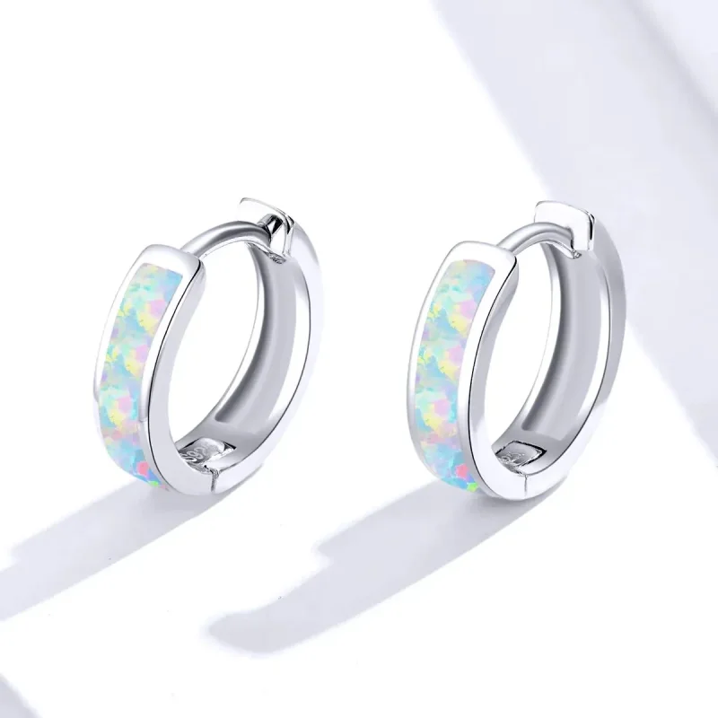 (zdjęcie do) Kolczyki koła Typu Pandora prosty opal - SCE861 - Wyświetl 4