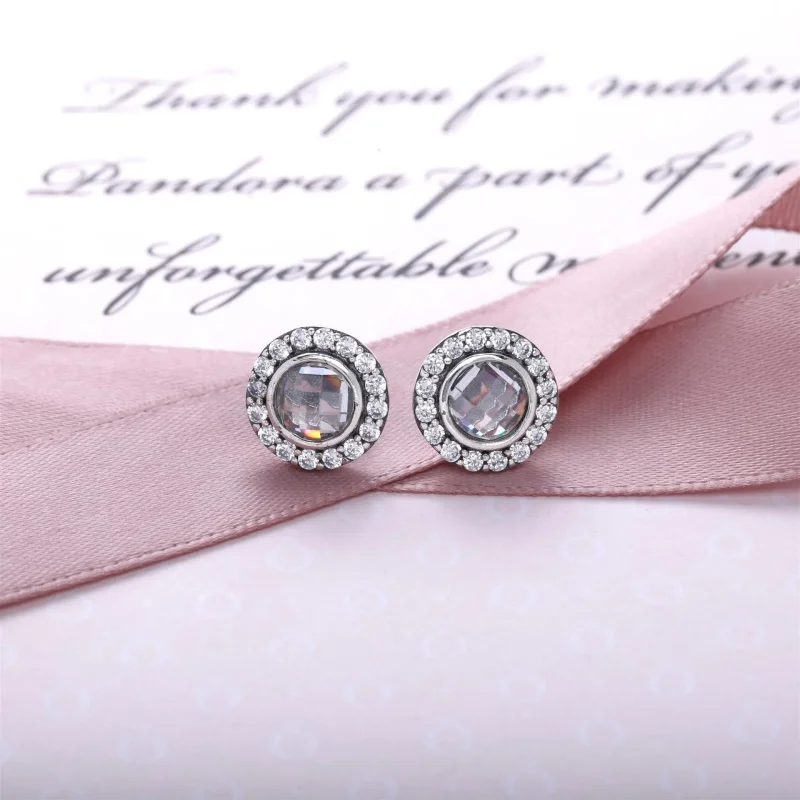(zdjęcie do) Statement Pink Sparkling Stud Earrings - Pandora PL - Wyświetl 3