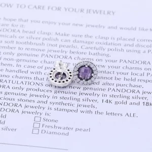 Sparkling Amethyst Stud Earrings - Pandora PL