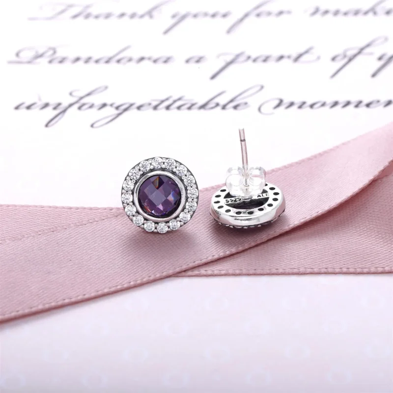(zdjęcie do) Statement Pink Sparkling Stud Earrings - Pandora PL - Wyświetl 2