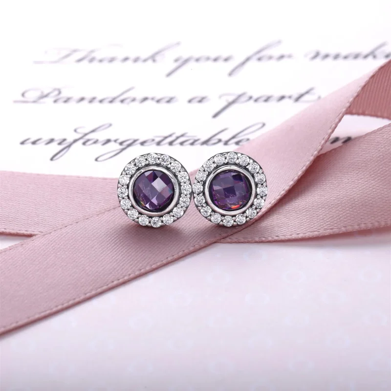 (zdjęcie do) Statement Pink Sparkling Stud Earrings - Pandora PL - Wyświetl 3