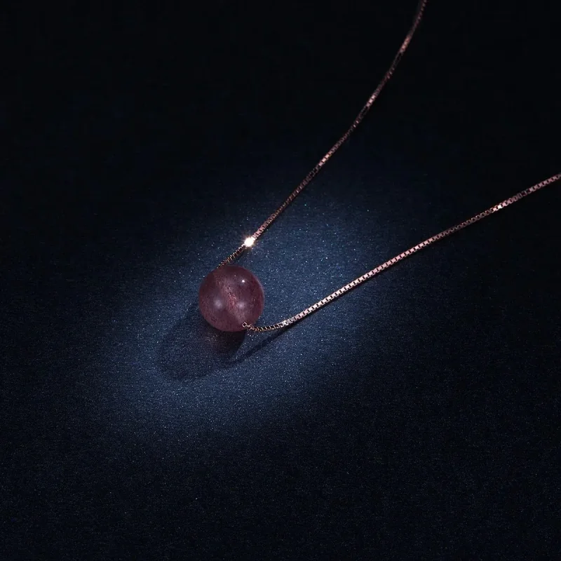 (zdjęcie do) Naszyjnik Typu Pandora Naturalny Kryształ Truskawki - BSN096 - Wyświetl 5
