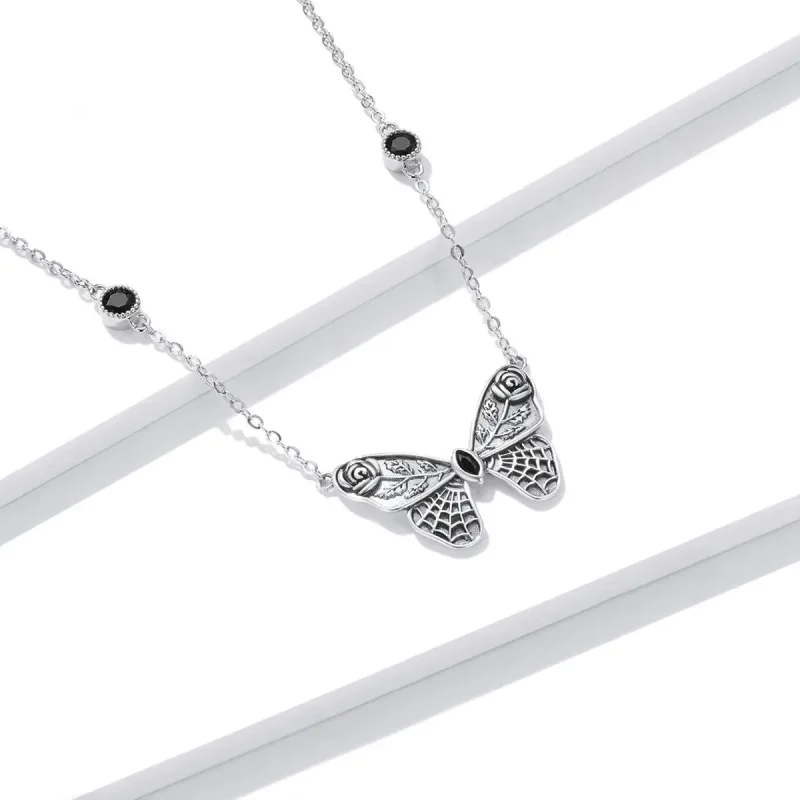 (zdjęcie do) Naszyjnik Typu Pandora retro motyl - BSN235 - Wyświetl 2